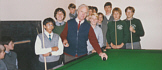 The inauguration of the relaid snooker table, 1986